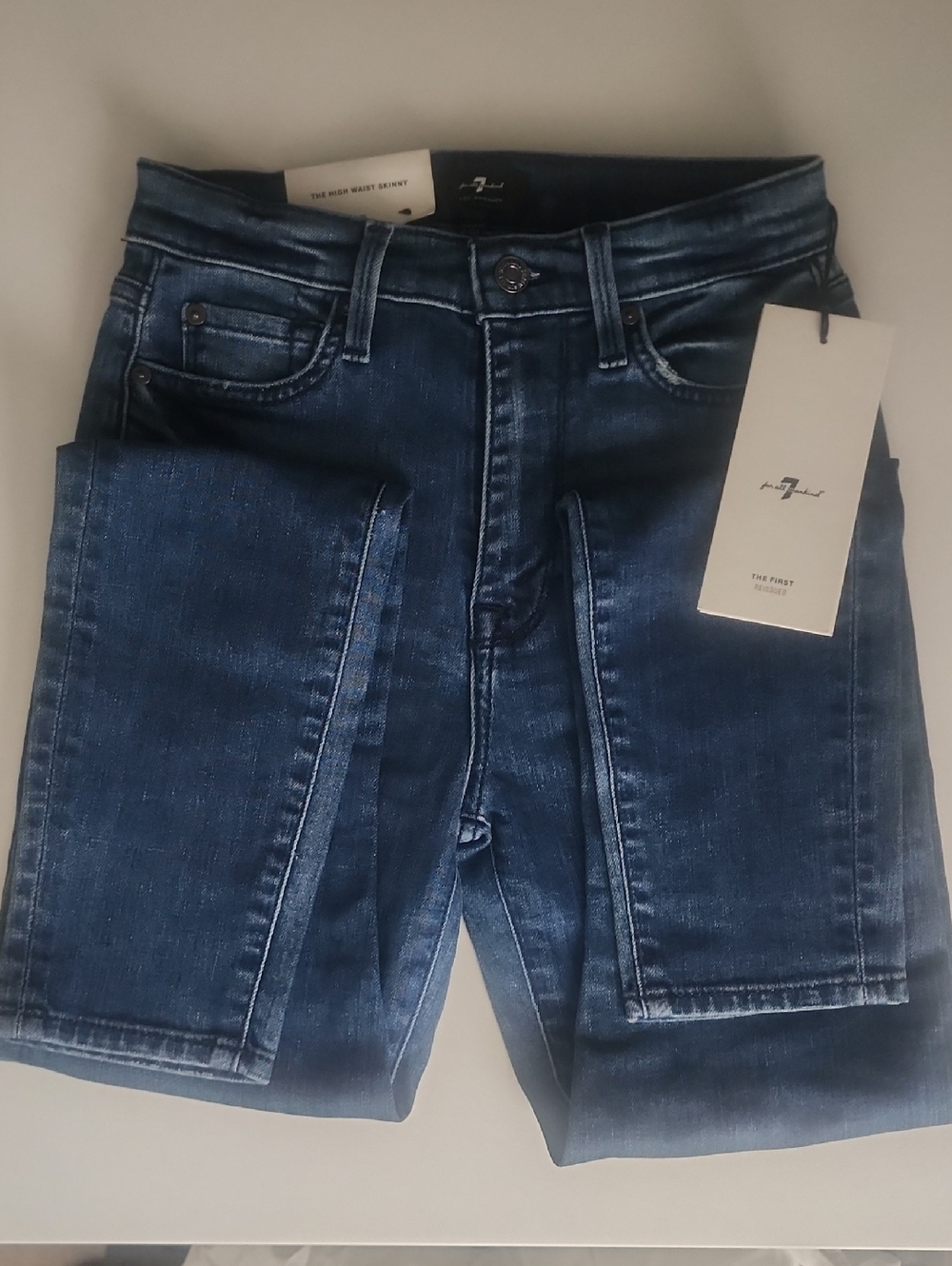 7 For All Mankind Womens High Waist Skinny Jeans